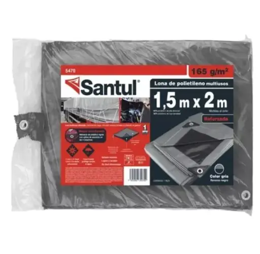 [5470 ST354709] Lona uso pesado gris 1.5 x 2 m