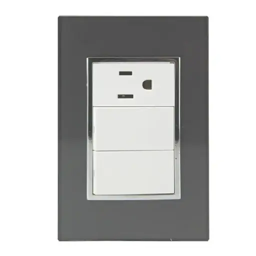 [4541 SE345417] Placa Venecia Humo contacto y apagador doble