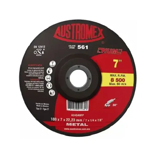 [A4 567] DISCO T-27 7"X1/8"X7/8" PARA CORTE DE METAL (HUM)