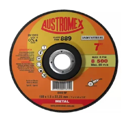 [A4 889] DISCO PARA CORTE DE METAL 7"X1/16"X7/8" SUPER DELGADO TIPO 42 (INDUSTRIAL)