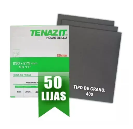 [A4 2750] LIJA DE AGUA 9"X11" GRANO 400 PINTURA-PASTA-PRIMER-METAL-VIDRIO-NO FERROSO EASY CUT