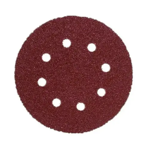 [F4 03451] DISCO DE LIJA AUTOAD. 5" G080 C/GANCHI C/8 HOYOS Y RESP. DE PAPEL (USO GRL.)
