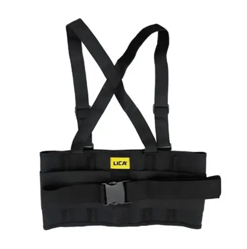 [L0 FL700-MD] FAJA SACROLUMBAR ELASTICA DE 4" CON TIRANTES Y TERCER CINTURON 100% POLIESTER TALLA MD