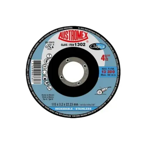 [A4 1302] DISCO T-27 4.1/2"X1/8"X7/8" PARA CORTE DE ACERO INOX. TRIPLE MALLA DE F.V.