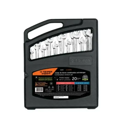 [13691] JUEGO DE LLAVES COMBINADAS, 20 PIEZAS, PULIDAS EN MALETIN