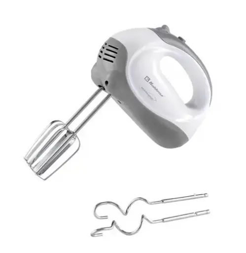 [K3 BMKM-150 PB] BATIDORA MANUAL 150 W 5 VEL CON BARILLAS PARA BATIR Y PARA AMASAR COLOR BLANCO